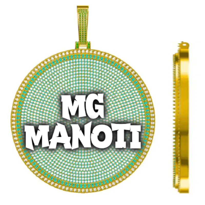 CUSTOM LETTER NECKLACE 3D BIG DISC sold by The GUU Shop