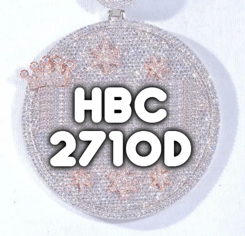 CUSTOM LETTER NECKLACE 3D BIG CROWN DISC sold by The GUU Shop