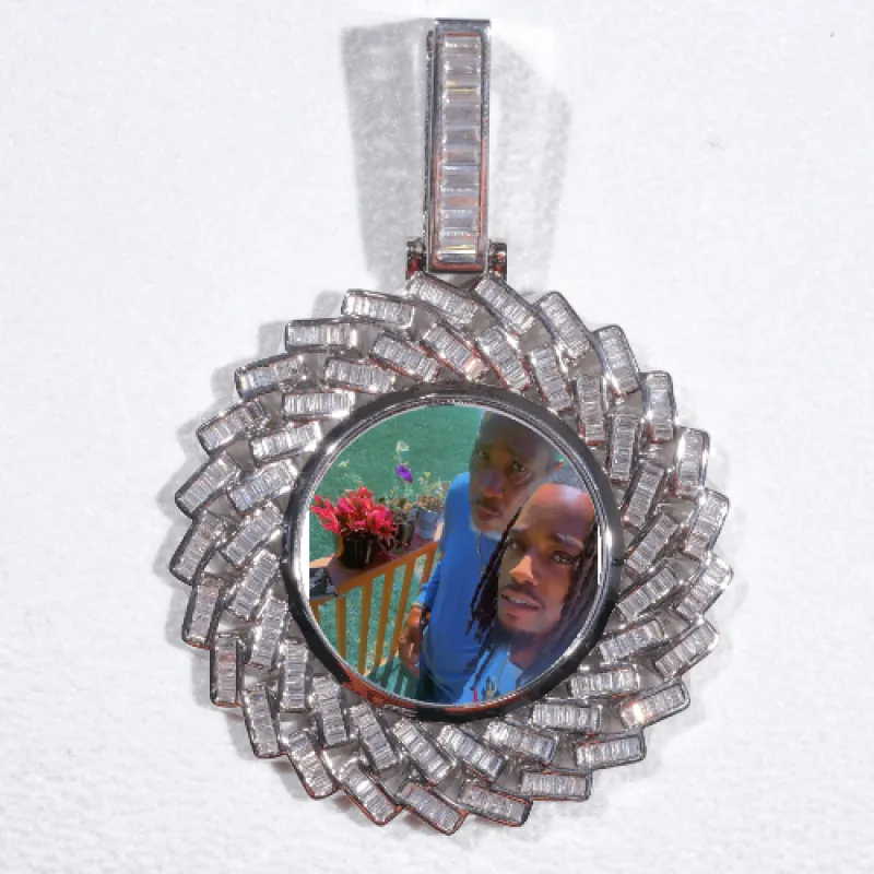 Large 3D Baguette Custom Picture Pendant sold by The GUU Shop