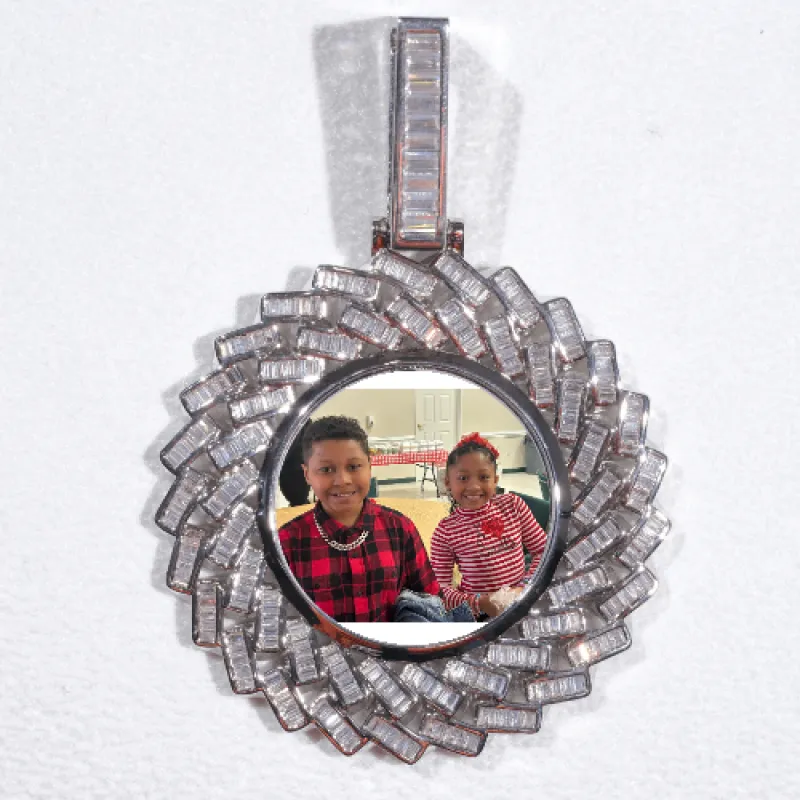 Large 3D Baguette Custom Picture Pendant sold by The GUU Shop