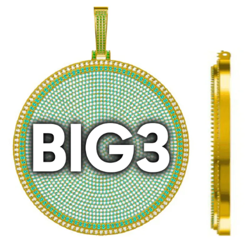 CUSTOM LETTER NECKLACE 3D BIG DISC sold by The GUU Shop