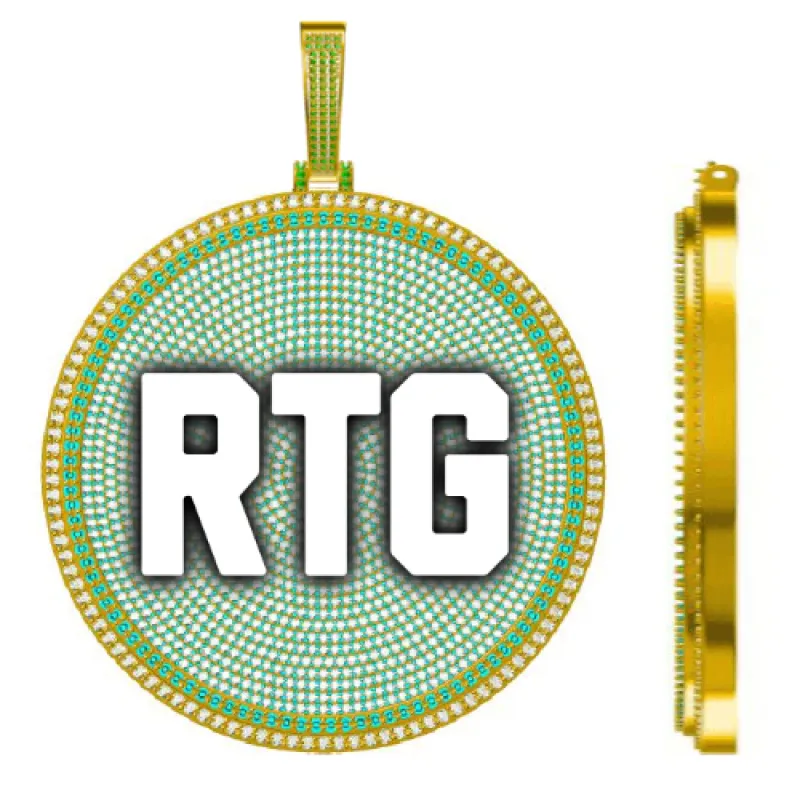 CUSTOM LETTER NECKLACE 3D BIG DISC sold by The GUU Shop