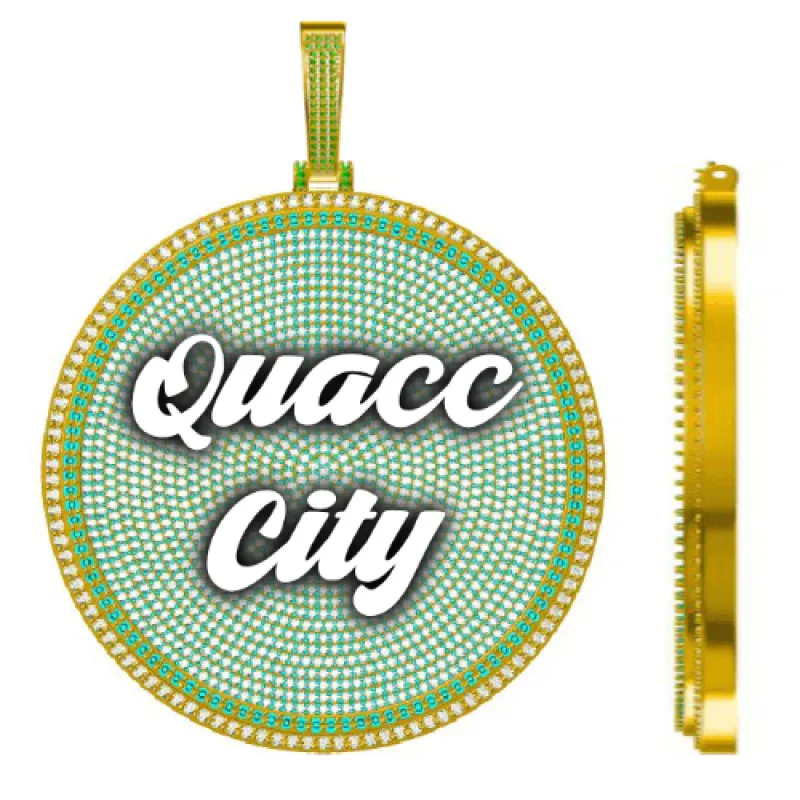 CUSTOM LETTER NECKLACE 3D BIG DISC sold by The GUU Shop