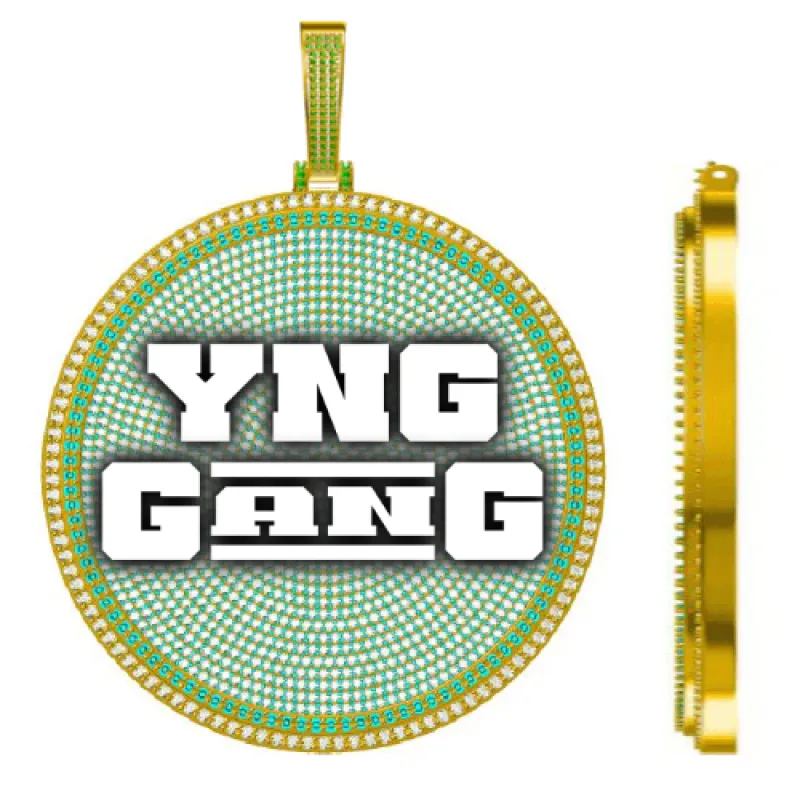 CUSTOM LETTER NECKLACE 3D BIG DISC sold by The GUU Shop