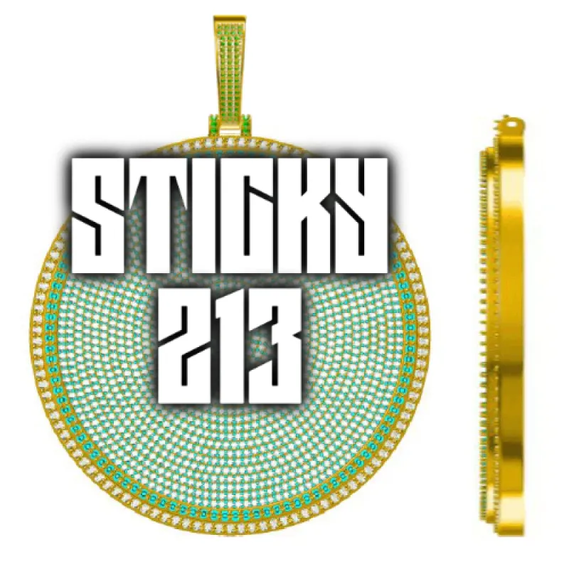 CUSTOM LETTER NECKLACE 3D BIG DISC sold by The GUU Shop