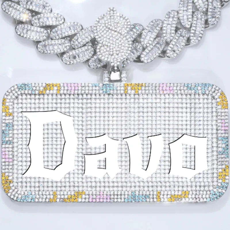 CUSTOM LETTER NECKLACE 3D COLORFUL SQUARE sold by The GUU Shop