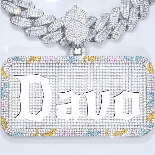 CUSTOM LETTER NECKLACE 3D COLORFUL SQUARE sold by The GUU Shop