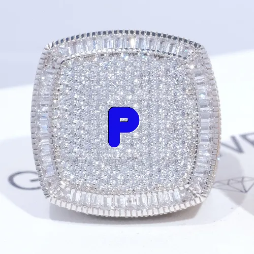 CUSTOM LETTER 3D ICED RING sold by The GUU Shop