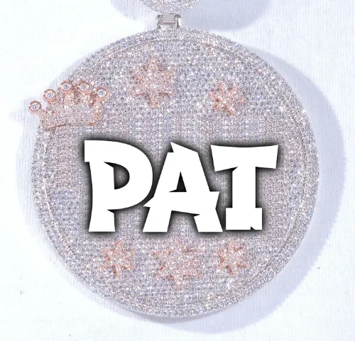 CUSTOM LETTER NECKLACE 3D BIG CROWN DISC sold by The GUU Shop