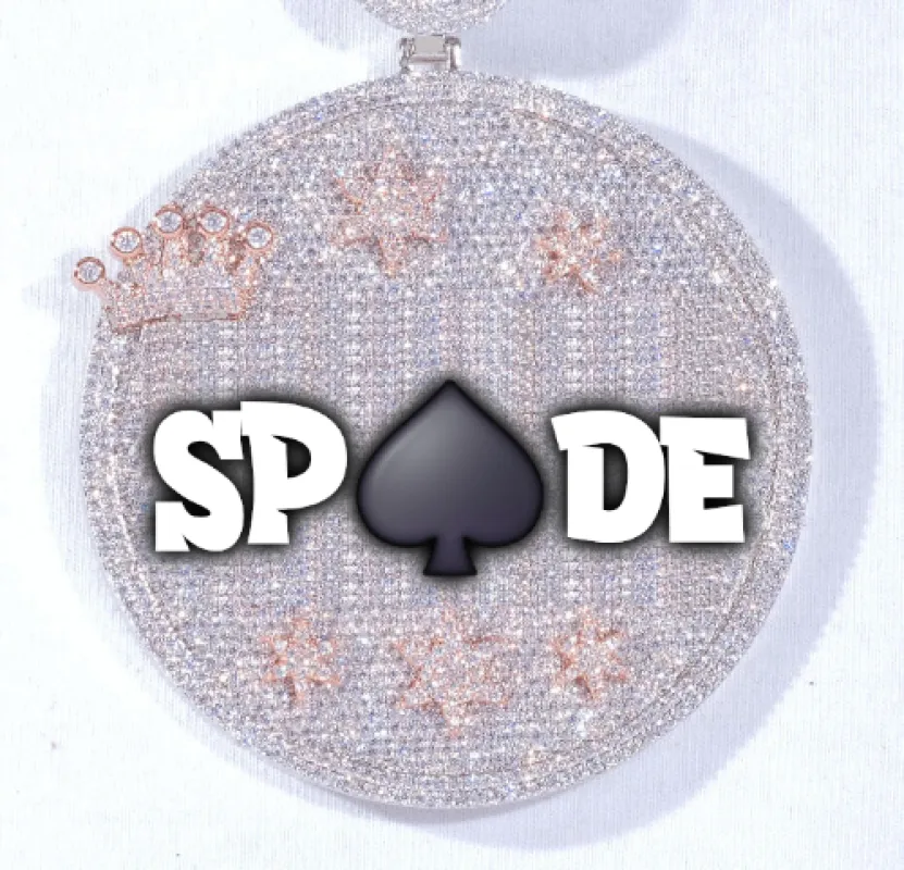 CUSTOM LETTER NECKLACE 3D BIG CROWN DISC sold by The GUU Shop