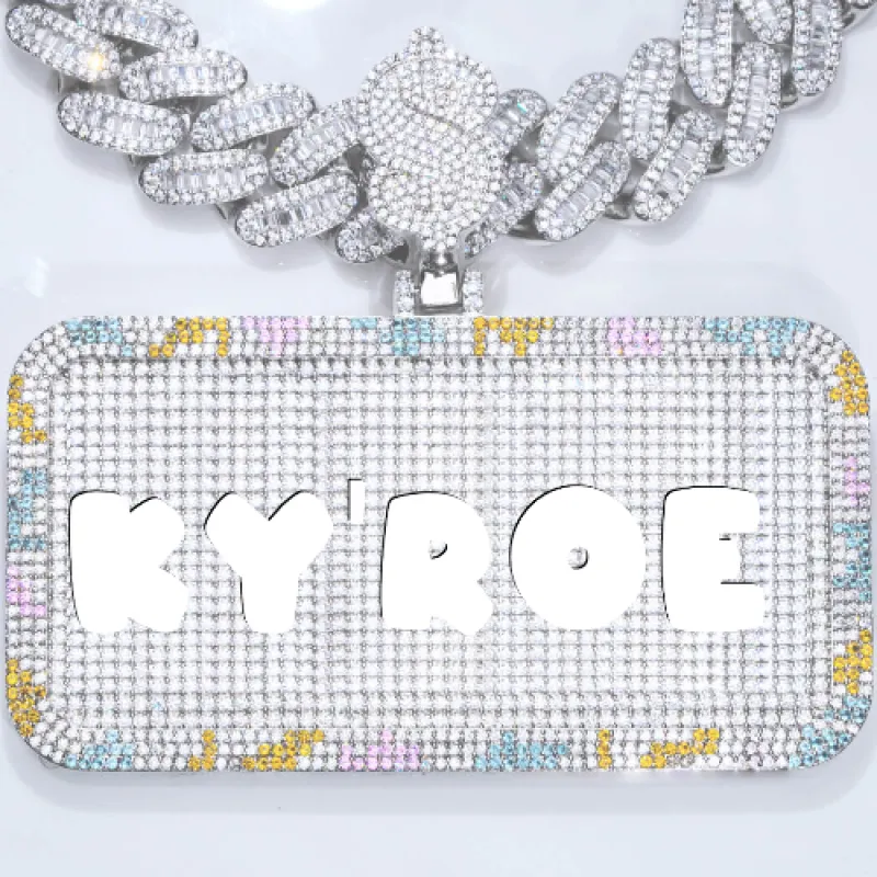 CUSTOM LETTER NECKLACE 3D COLORFUL SQUARE sold by The GUU Shop