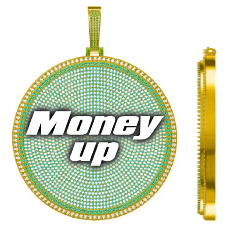 CUSTOM LETTER NECKLACE 3D BIG DISC sold by The GUU Shop