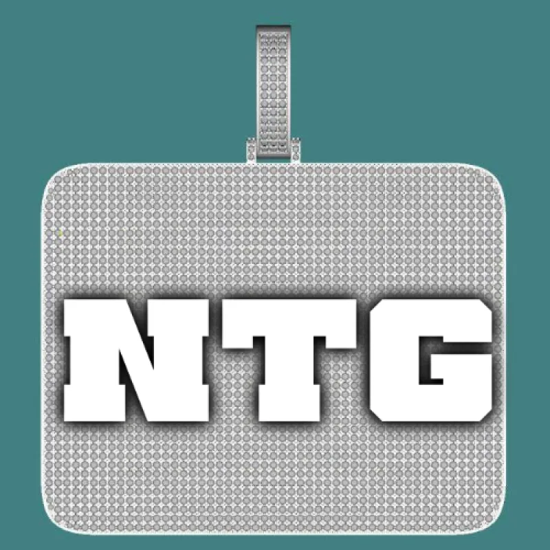 CUSTOM LETTER NECKLACE 3D BIG SQUARE sold by The GUU Shop