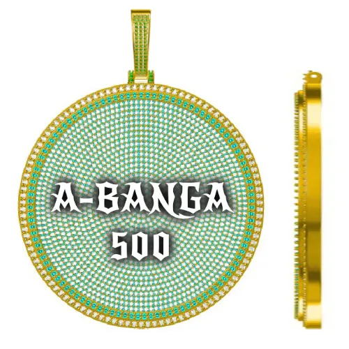 CUSTOM LETTER NECKLACE 3D BIG DISC sold by The GUU Shop