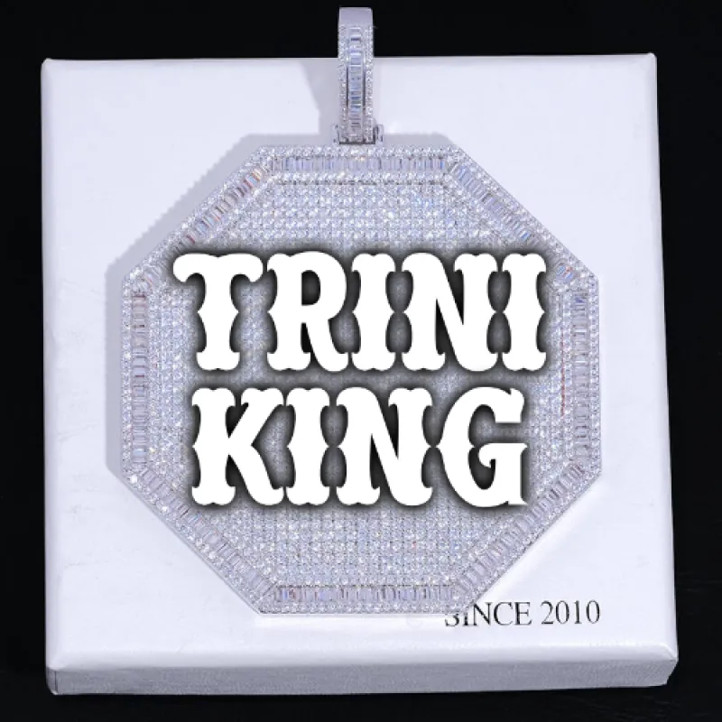 CUSTOM LETTER NECKLACE 3D BIG OCTAGON sold by The GUU Shop