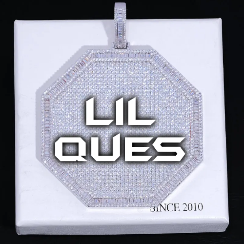 CUSTOM LETTER NECKLACE 3D BIG OCTAGON sold by The GUU Shop