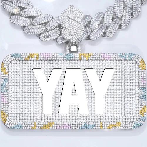 CUSTOM LETTER NECKLACE 3D COLORFUL SQUARE sold by The GUU Shop