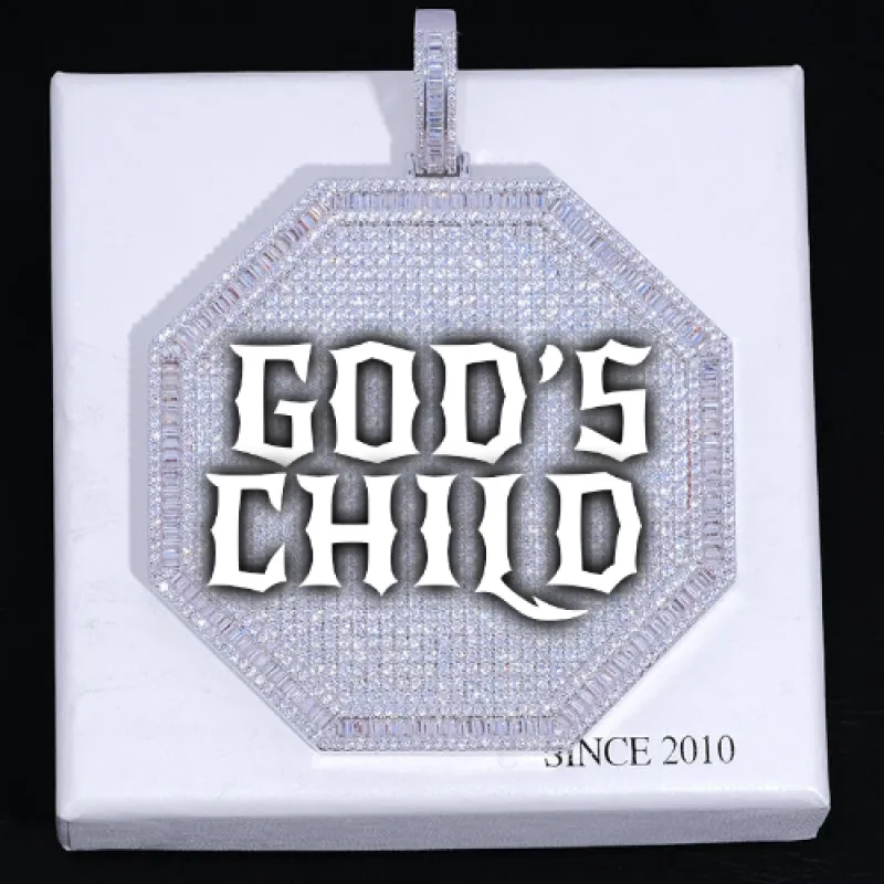 CUSTOM LETTER NECKLACE 3D BIG OCTAGON sold by The GUU Shop