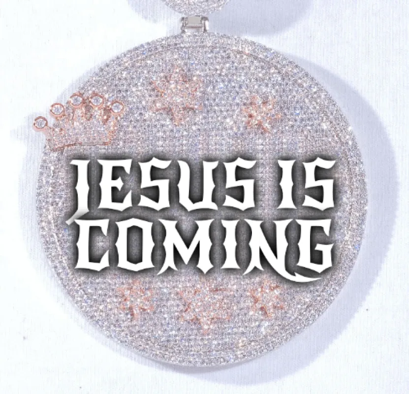 CUSTOM LETTER NECKLACE 3D BIG CROWN DISC sold by The GUU Shop