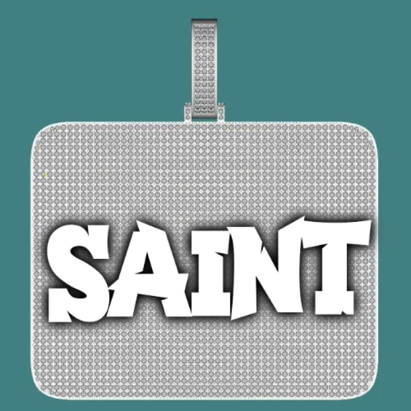 CUSTOM LETTER NECKLACE 3D BIG SQUARE sold by The GUU Shop