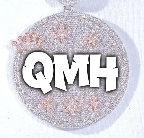 CUSTOM LETTER NECKLACE 3D BIG CROWN DISC sold by The GUU Shop