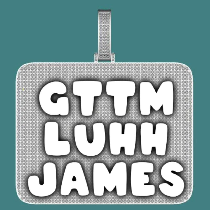 CUSTOM LETTER NECKLACE 3D BIG SQUARE sold by The GUU Shop