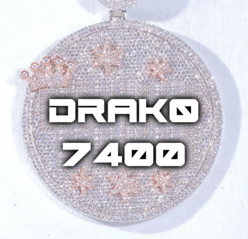 CUSTOM LETTER NECKLACE 3D BIG CROWN DISC sold by The GUU Shop