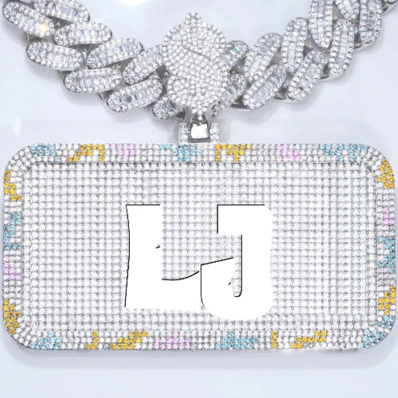 CUSTOM LETTER NECKLACE 3D COLORFUL SQUARE sold by The GUU Shop