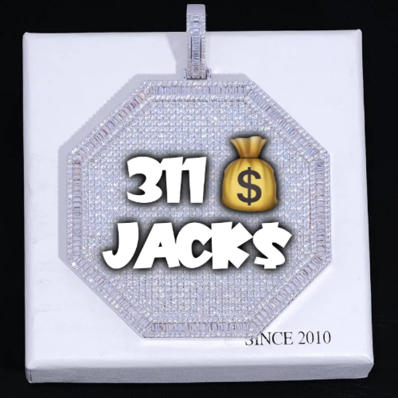 CUSTOM LETTER NECKLACE 3D BIG OCTAGON made by The GUU Shop