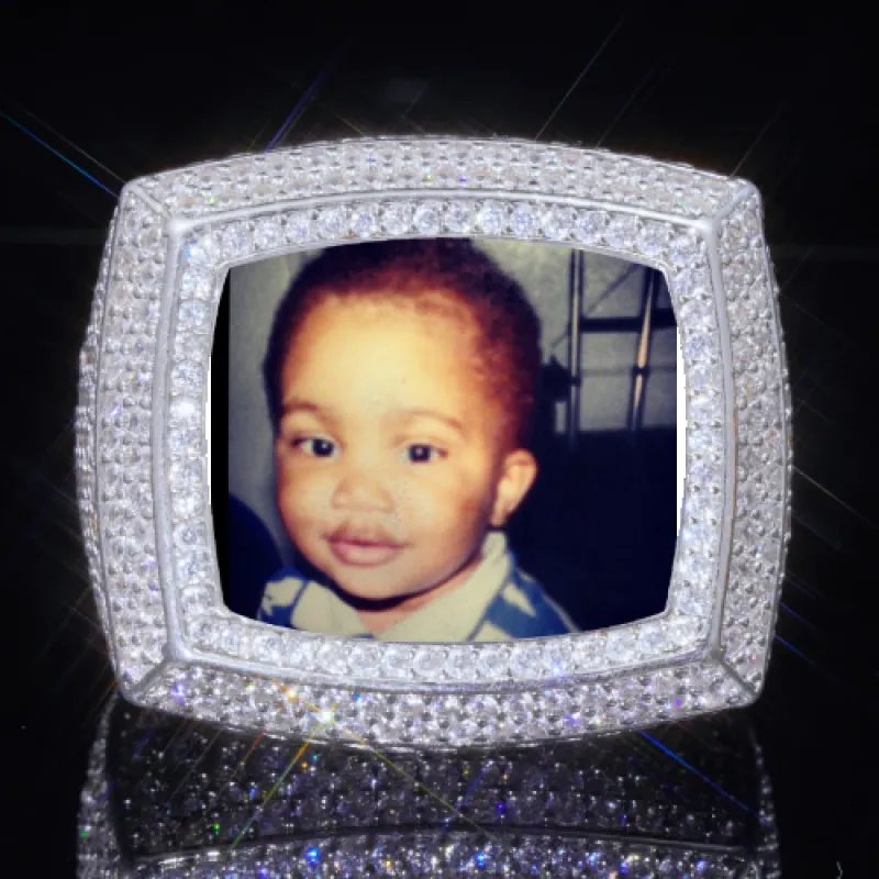 3D CUSTOM PICTURE ICED RING sold by The GUU Shop