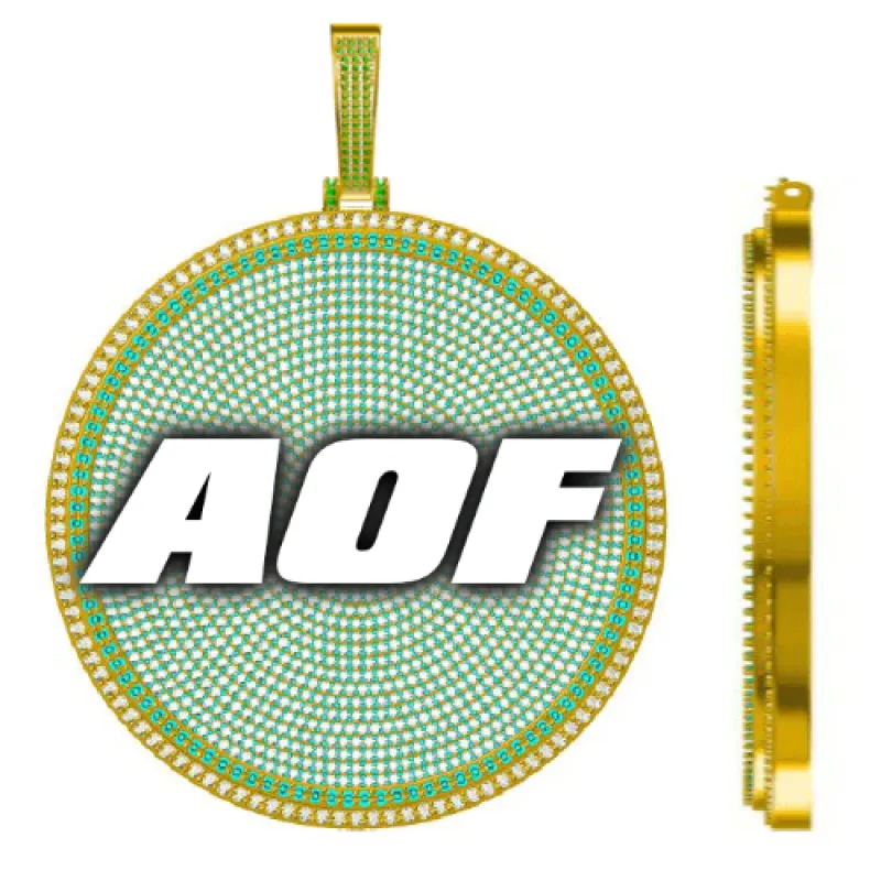 CUSTOM LETTER NECKLACE 3D BIG DISC sold by The GUU Shop