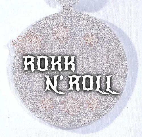 CUSTOM LETTER NECKLACE 3D BIG CROWN DISC sold by The GUU Shop