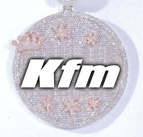 CUSTOM LETTER NECKLACE 3D BIG CROWN DISC sold by The GUU Shop