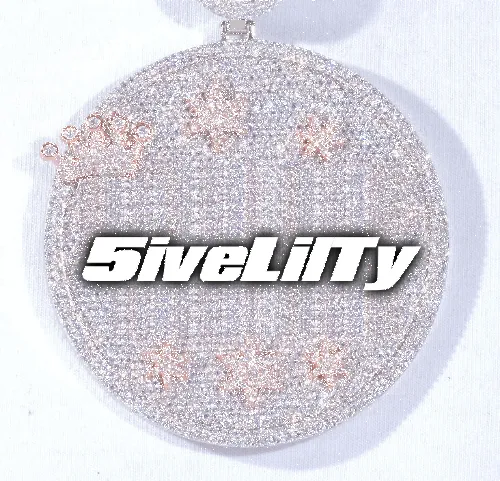 CUSTOM LETTER NECKLACE 3D BIG CROWN DISC sold by The GUU Shop