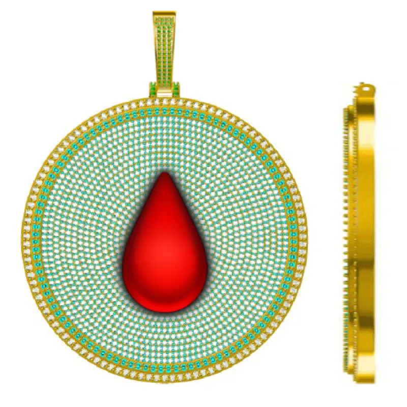 CUSTOM LETTER NECKLACE 3D BIG DISC sold by The GUU Shop