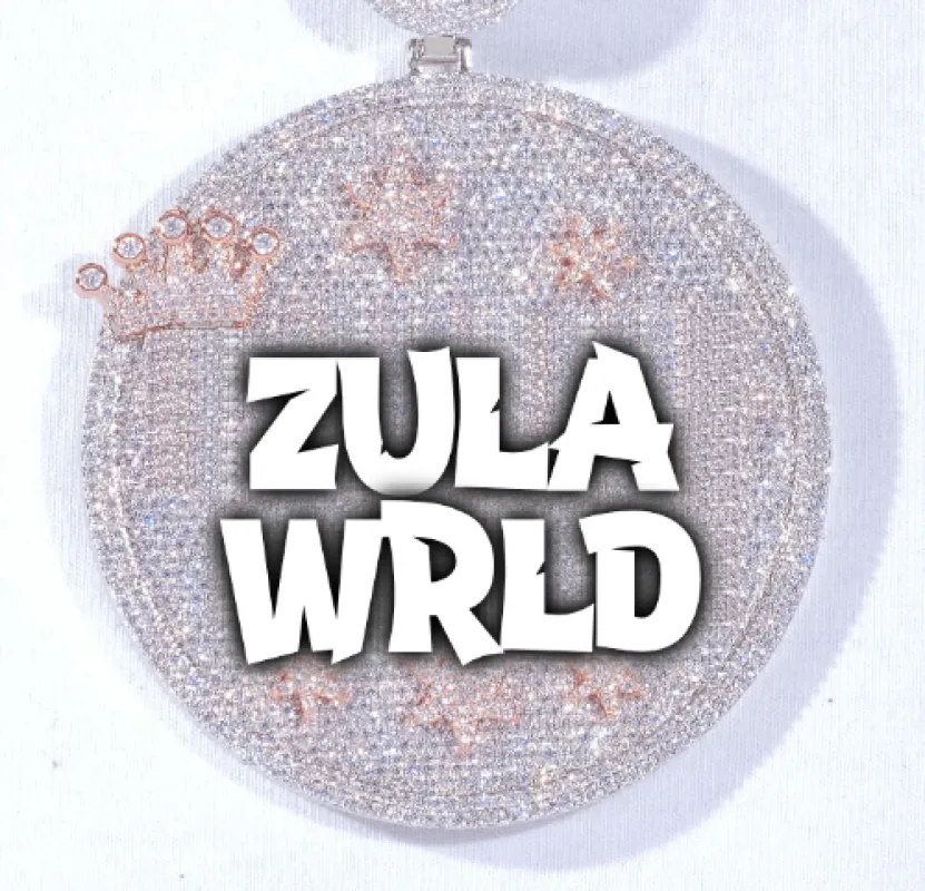 CUSTOM LETTER NECKLACE 3D BIG CROWN DISC made by The GUU Shop