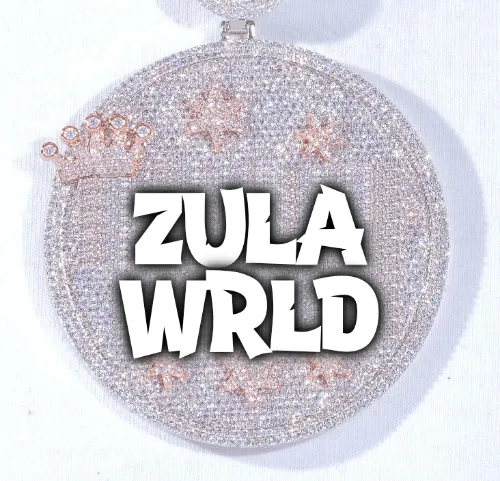 CUSTOM LETTER NECKLACE 3D BIG CROWN DISC sold by The GUU Shop