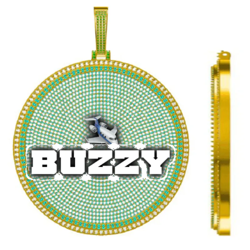 CUSTOM LETTER NECKLACE 3D BIG DISC sold by The GUU Shop