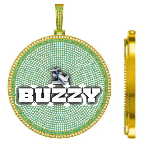 CUSTOM LETTER NECKLACE 3D BIG DISC sold by The GUU Shop