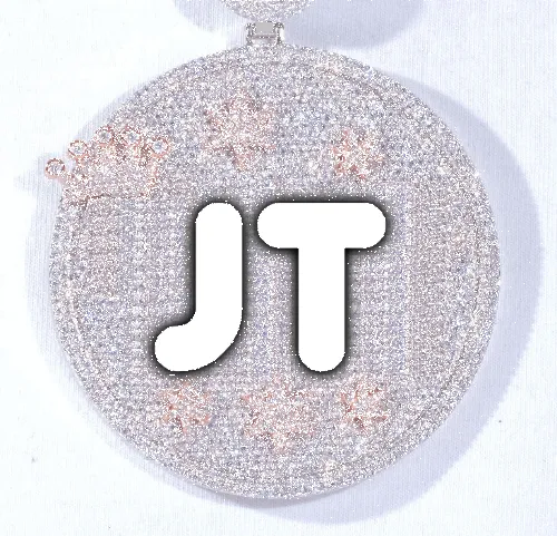 CUSTOM LETTER NECKLACE 3D BIG CROWN DISC sold by The GUU Shop