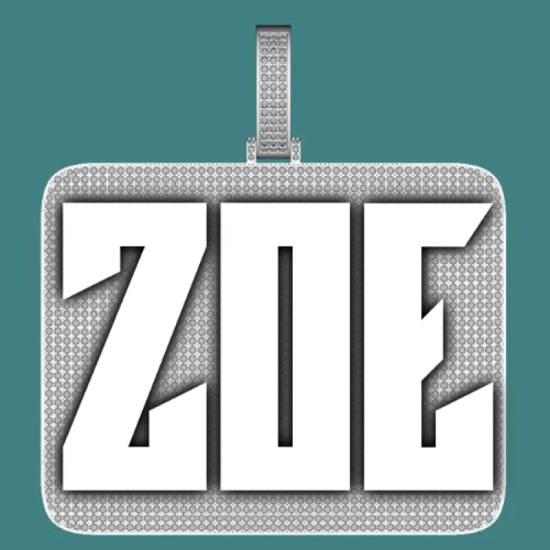 CUSTOM LETTER NECKLACE 3D BIG SQUARE sold by The GUU Shop