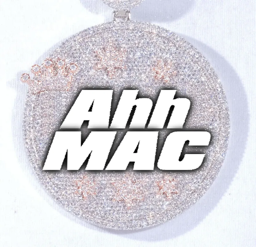 CUSTOM LETTER NECKLACE 3D BIG CROWN DISC sold by The GUU Shop