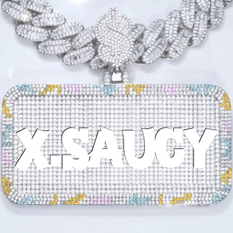 CUSTOM LETTER NECKLACE 3D COLORFUL SQUARE sold by The GUU Shop