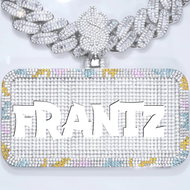 CUSTOM LETTER NECKLACE 3D COLORFUL SQUARE sold by The GUU Shop