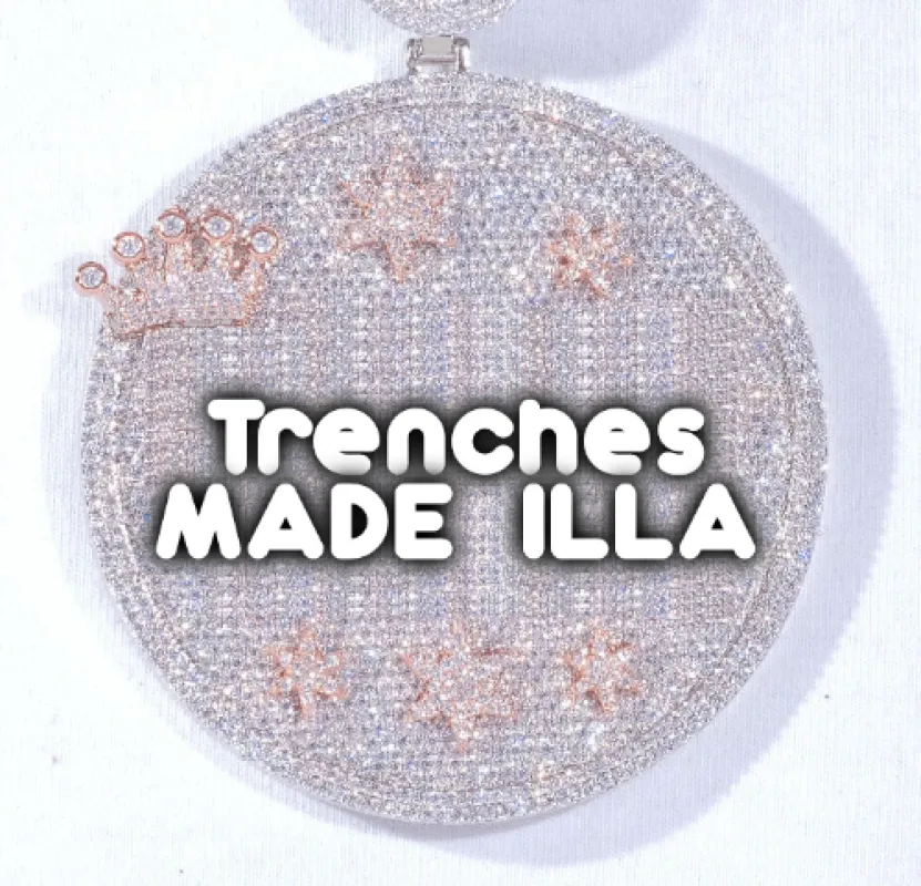 CUSTOM LETTER NECKLACE 3D BIG CROWN DISC sold by The GUU Shop