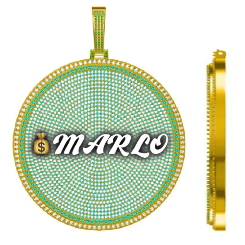 CUSTOM LETTER NECKLACE 3D BIG DISC sold by The GUU Shop