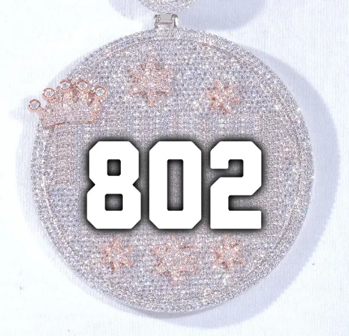 CUSTOM LETTER NECKLACE 3D BIG CROWN DISC sold by The GUU Shop