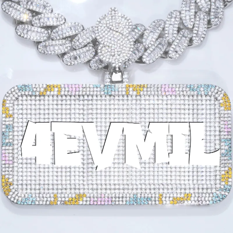 CUSTOM LETTER NECKLACE 3D COLORFUL SQUARE sold by The GUU Shop