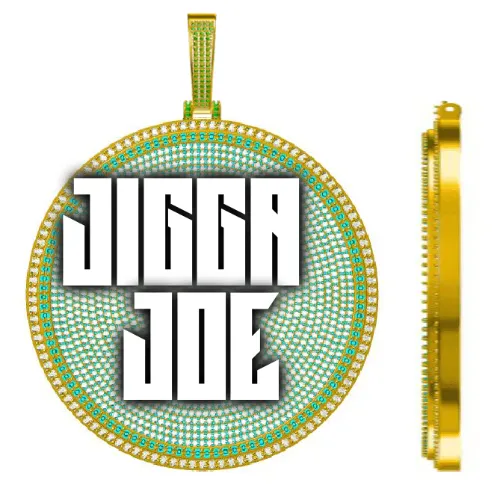 CUSTOM LETTER NECKLACE 3D BIG DISC sold by The GUU Shop