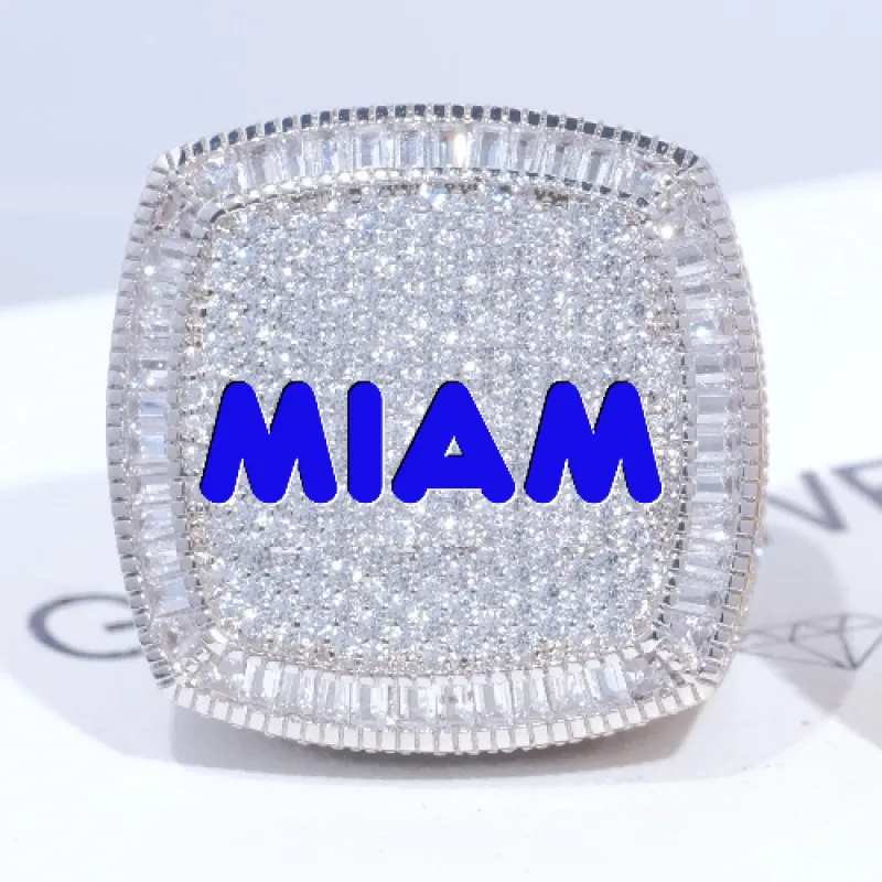 CUSTOM LETTER 3D ICED RING sold by The GUU Shop